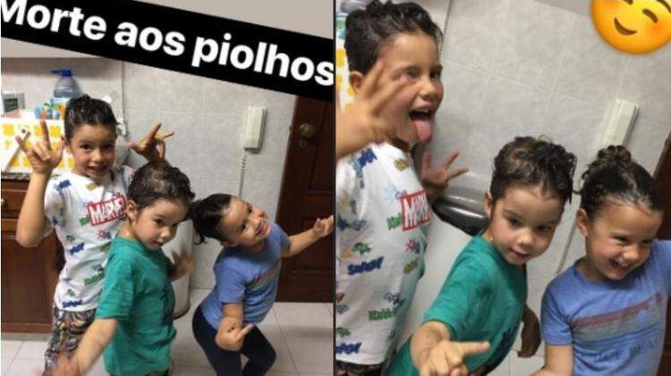 Filhos de Luana e Scooby pegam piolho pela 2ª vez em Portugal