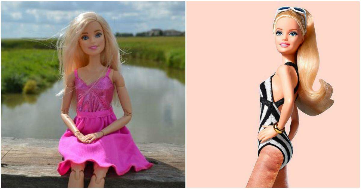 Pela imaginação do artista visual Dot Pigeon, até a Barbie tem celulite.
