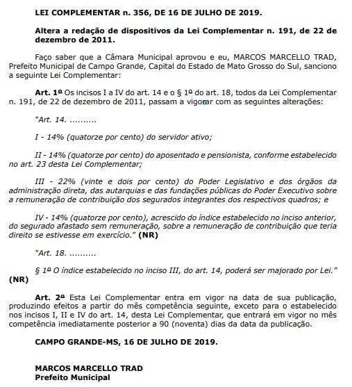 Previdência: sancionado aumento na alíquota da Prefeitura e dos servidores