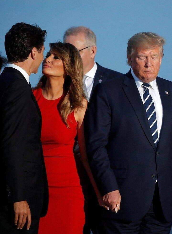 Foto de Melania Trump cumprimentando Justin Trudeau vira meme