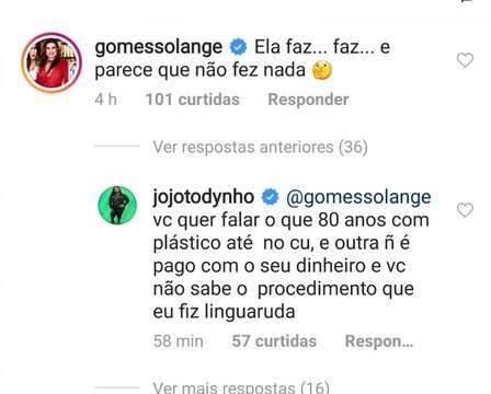 Jojo Todynho troca farpas com Solange Gomes sobre lipoaspiração