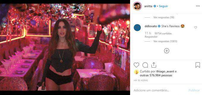 Demi Lovato elogia Anitta em foto no Instagram