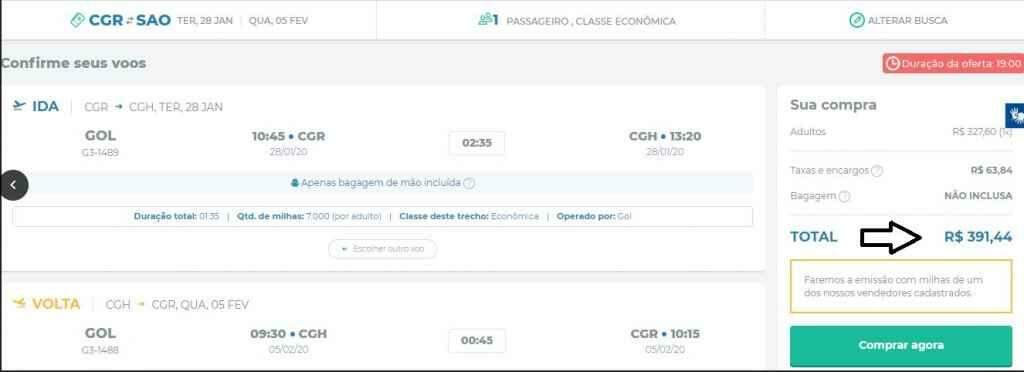 Saiba como comprar passagens de ida e volta por apenas R$ 391 nos voos de Campo Grande para SP
