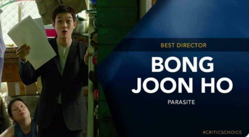 Bong Joon Ho (Parasite) , melhor diretor, no Críticas Choice Awards.