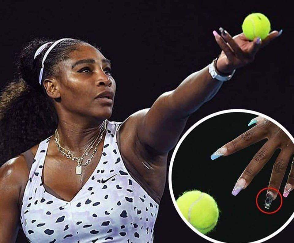 Unhas decoradas de Serena Williams chamam atenção no aberto de tênis da Austrália