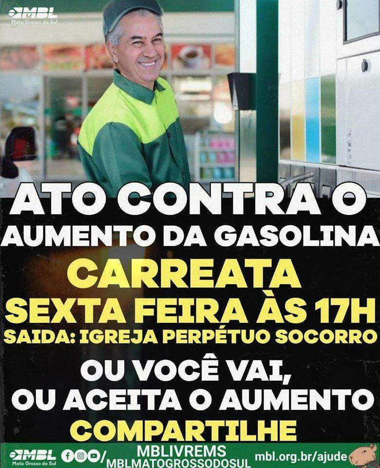 Carreata contra disparada no preço da gasolina com ICMS de Reinaldo terminará no MPF