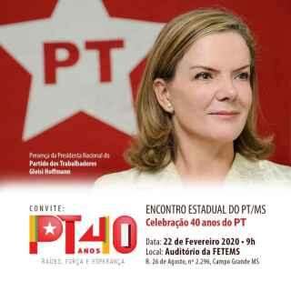 Gleisi Hoffmann virá a encontro do PT em Mato Grosso do Sul dia 22