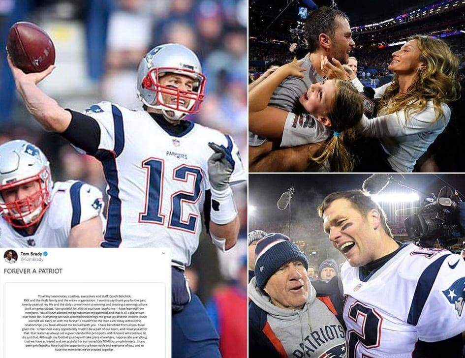 Tom Brady agradece e diz adeus ao New England Patriots