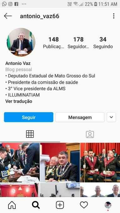 Pastor, deputado registra BO após perfil falso associar seu nome à Maçonaria