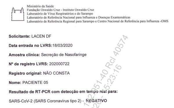 Laudos são entregues e mostram que Bolsonaro testou negativo para coronavírus