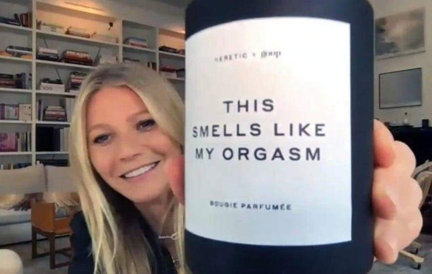 Gwyneth Paltrow anuncia venda de vela com aroma de orgasmo.