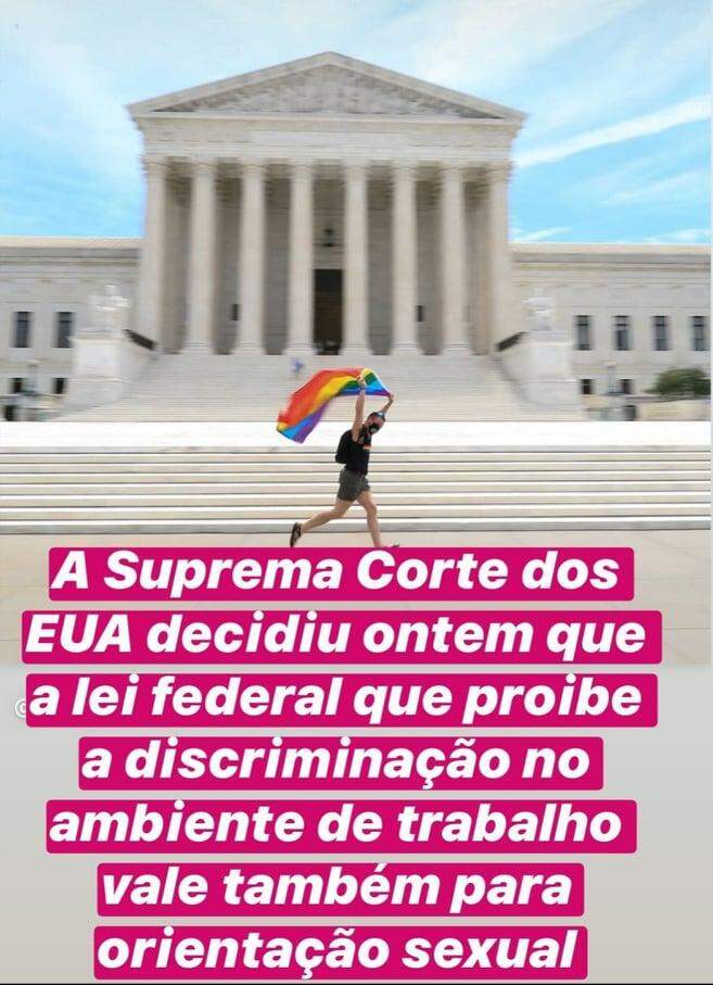 Suprema Corte dos EUA diz que é ilegal demitir funcionário por sua orientação sexual.