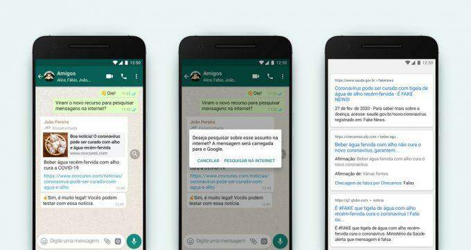 Em nova atualização, WhatsApp permite pesquisar mensagens no Google