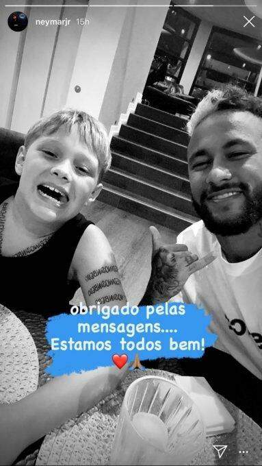 Filho de Neymar também está com coronavírus e jogador tranquiliza fãs