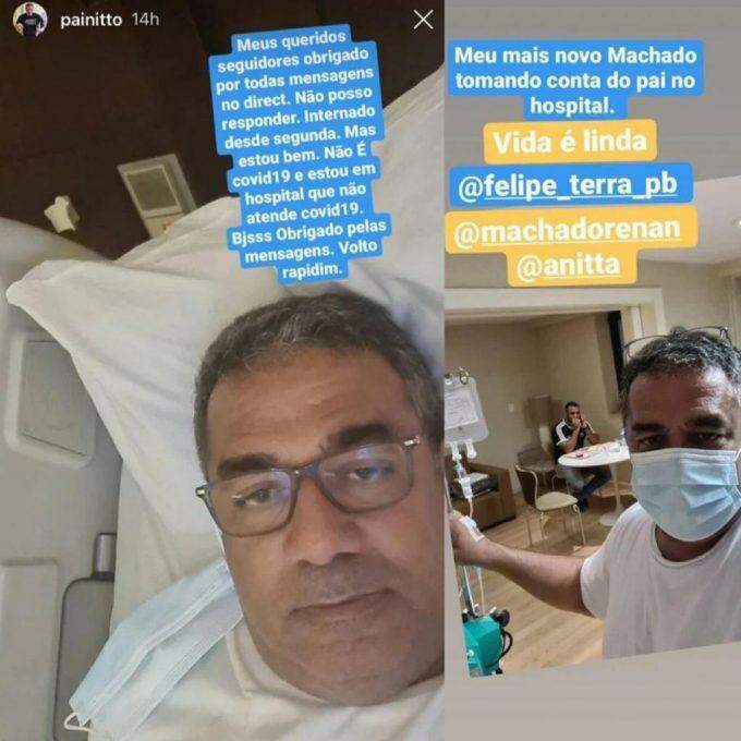 Pai de Anitta está há 3 dias internado em hospital do Rio