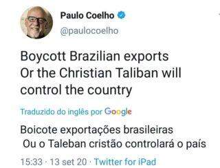 Paulo Coelho sofre boicote ao comparar cristãos aos talibãs.