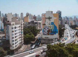 São Paulo ganha mural com tinta purificadora que equivale a 750 árvores