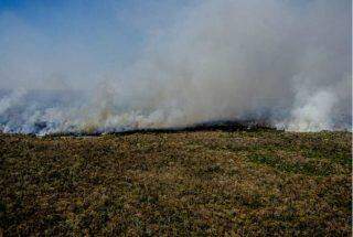 O Pantanal arde em chamas.