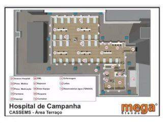 Com avanço do coronavírus, Cassems monta hospital de campanha com 30 leitos de UTI