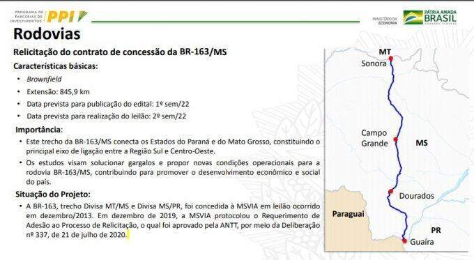 Com pedágio e sem duplicação, BR-163 irá a leilão apenas no 2º semestre de 2022