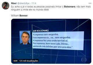 William Bonner imita Bolsonaro e internet vai à loucura