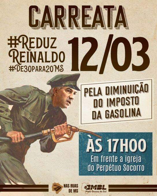 Reinaldo é alvo de protesto por cobrar um dos maiores índices de ICMS do país na gasolina