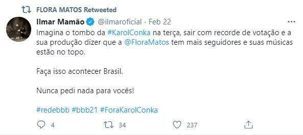 Ex-BBB de MS, Ilmar Mamão alfineta Karol Conká e reacende polêmica com Flora Matos
