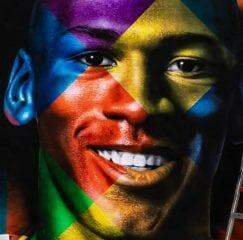 Neymar mostra quadra de basquete particular com arte feita por Kobra
