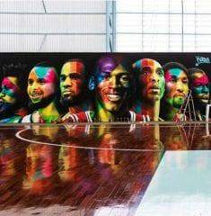 Neymar mostra quadra de basquete particular com arte feita por Kobra