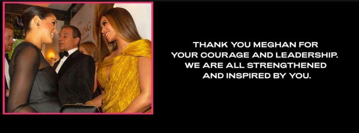 Beyoncé envia mensagem de apoio à Meghan Markle após entrevista polêmica