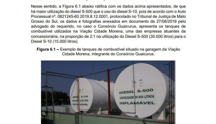 Consórcio Guaicurus usa diesel mais poluente em 80% da frota em Campo Grande, aponta perícia