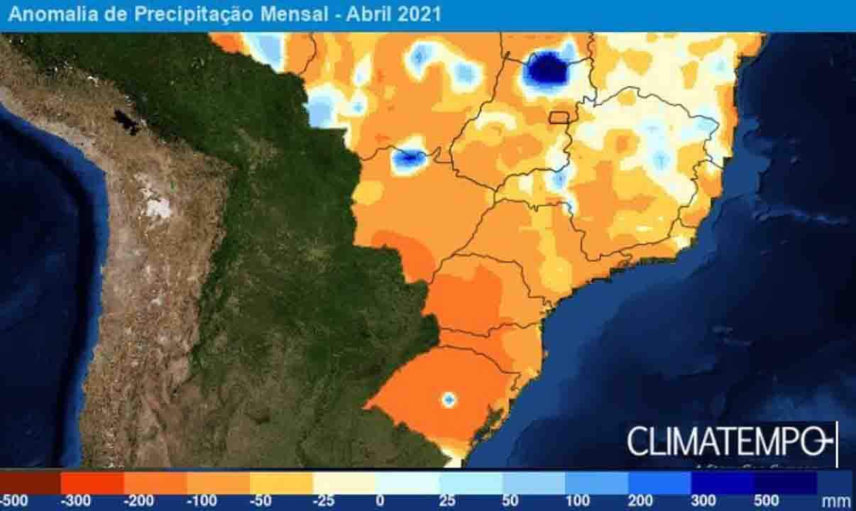 mapa chuvas abril - Com chuva abaixo da média, Pantanal de MS tem risco altíssimo para incêndios florestais