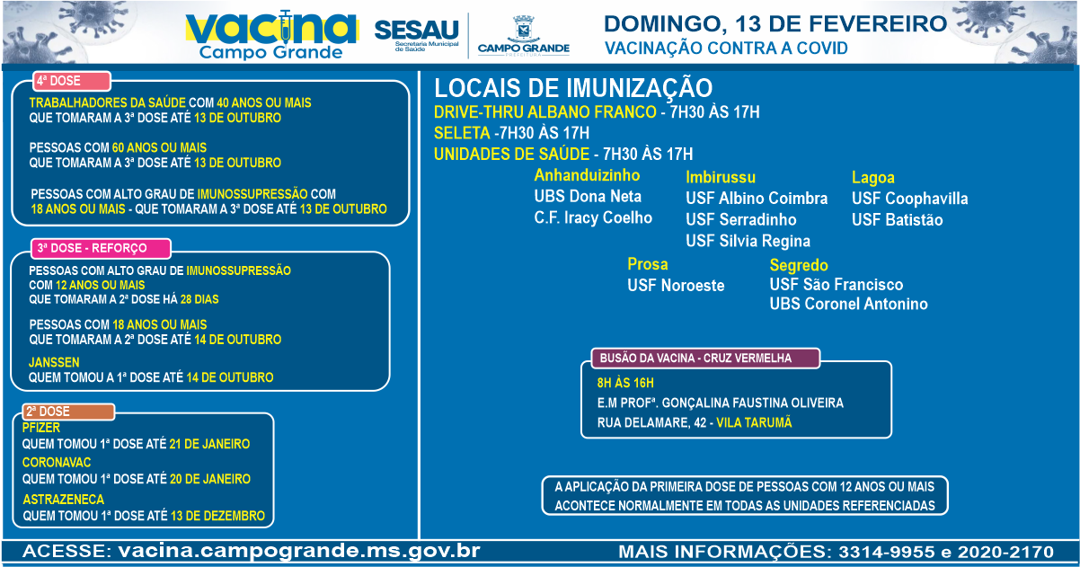 sesau H8fMQ9Z - Vacina contra a Covid-19 é aplicada em Campo Grande até às 17h