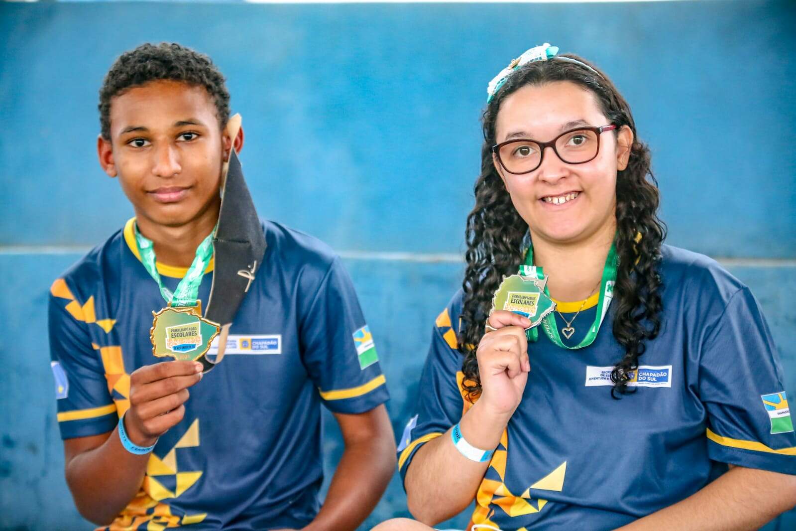 Samuel e Ester: campeões do tênis de mesa estadual vieram de Chapadão do Sul (Foto: Marcos Ermínio)