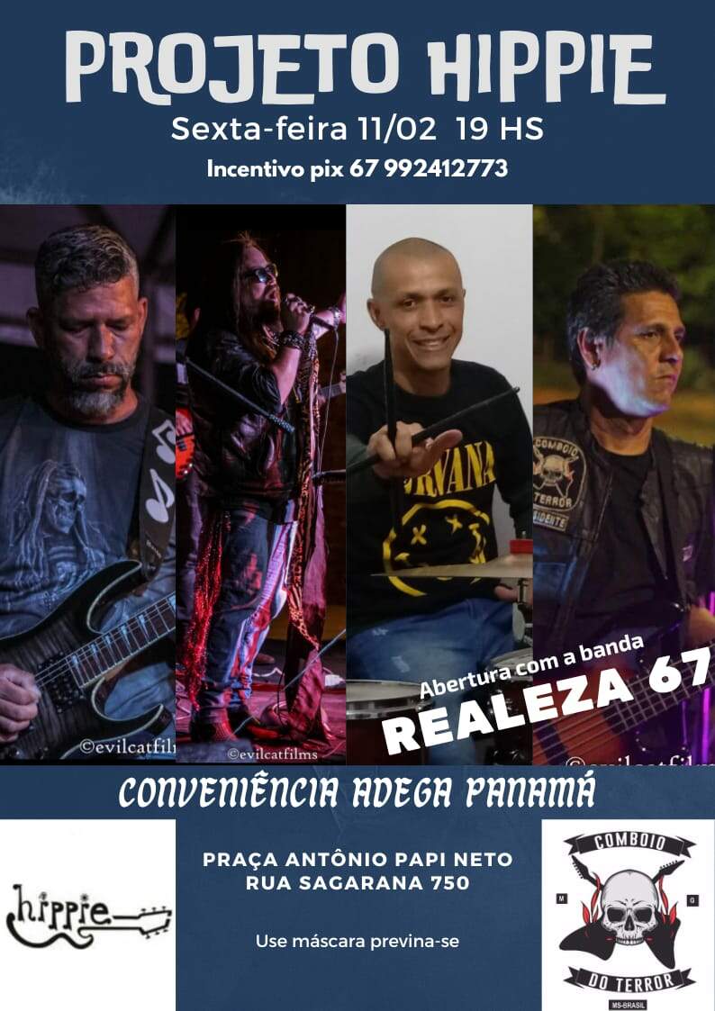 whatsapp image 2022 02 10 at 14.10.48 - Projeto Hippie promoverá evento de rock gratuito em praça pública de Campo Grande nesta sexta feira