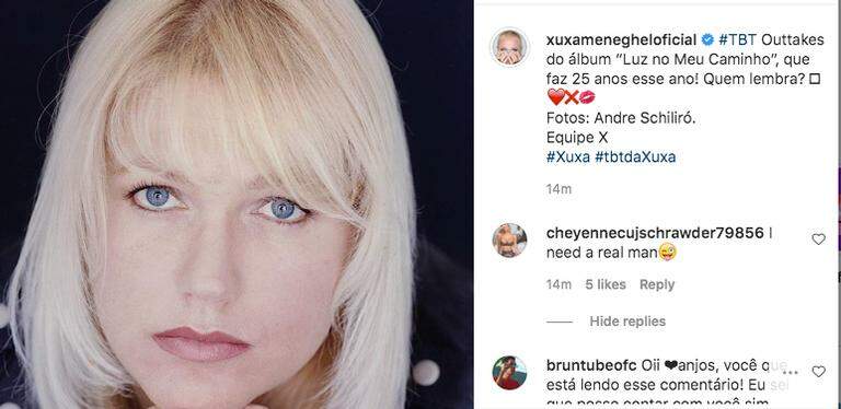 Xuxa Meneghel posta clique tirado há 25 anos: “Parece que foi ontem”