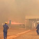 Incêndio atinge plantação e interdita BR-163 em São Gabriel do Oeste