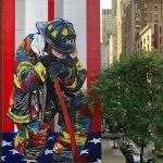 Kobra, um dos grafiteiros mais famosos do mundo homenageia bombeiros de 11 de Setembro
