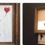 Obra de Banksy se desfaz após ser leiloada.