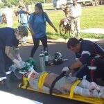 Acidente na MS-156 deixa motociclista gravemente ferido