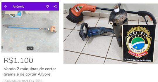 Objetos apreendidos eram anunciados em site. Foto: Divulgação