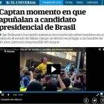 Jornal mexicano destaca atentando contra Bolsonaro: ‘segundo favorito em pesquisas é esfaqueado’