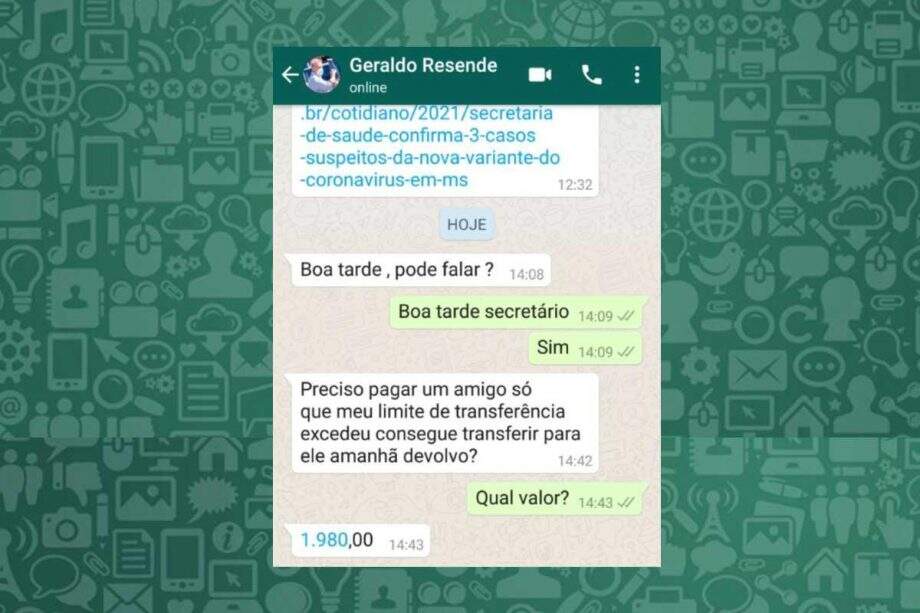Geraldo Resende tem celular clonado por falso integrante do Ministério da Saúde