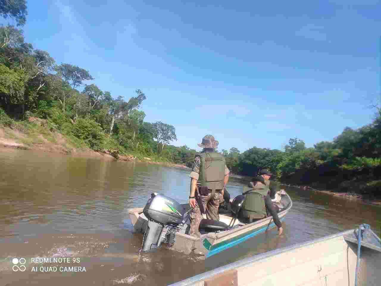 PMA e DOF fiscalizam Rio Apa na fronteira em prevenção à pesca predatória