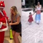 Luan Santana se veste de Papai Noel e faz surpresa para afilhada