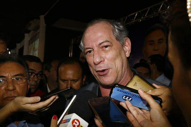 Ciro Gomes quando esteve em evento do PDT em Campo Grande em 2017. (Henrique Kawaminami