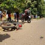 Motociclista não respeita sinalização e bate em caminhonete no São Jorge da Lagoa