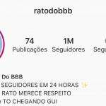Rato do BBB bate 1 milhão de seguidores em 24h