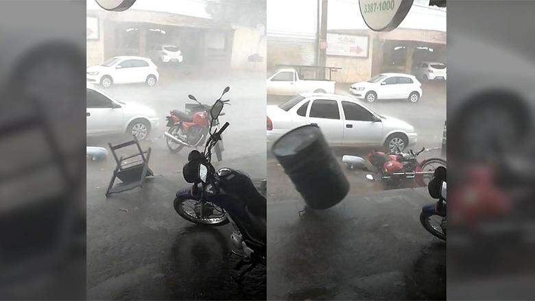 VÍDEO: Moradores registram chuva com granizo e vendaval em Campo Grande