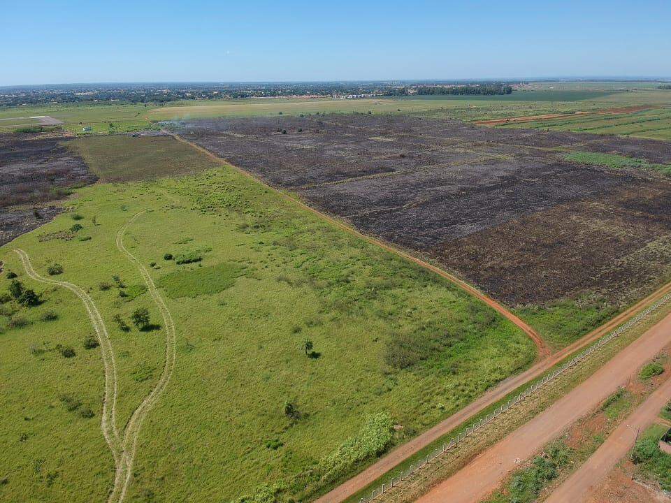 Incêndio de dois dias consumiu mais de 40 hectares perto do Aeroporto de Campo Grande